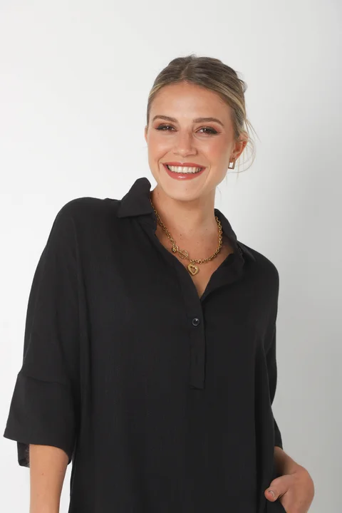 Vestido KAISER de Lino c/ Botones GU0333