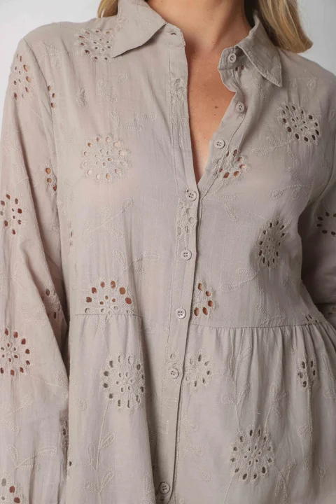 Vestido Camisero SIMONA Broderie Bordado GU4667