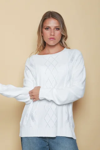 Sweater NIZA Bremer c/ Strass GUL668 - Vista 1