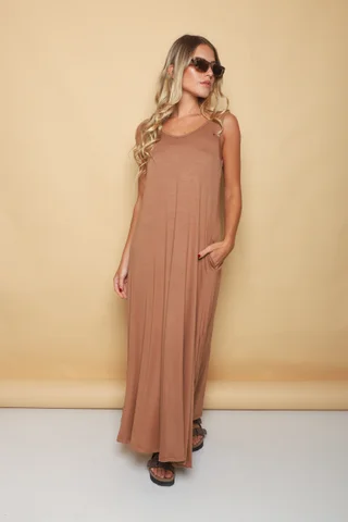 Vestido CANES de Viscosa Liso - Vista 3