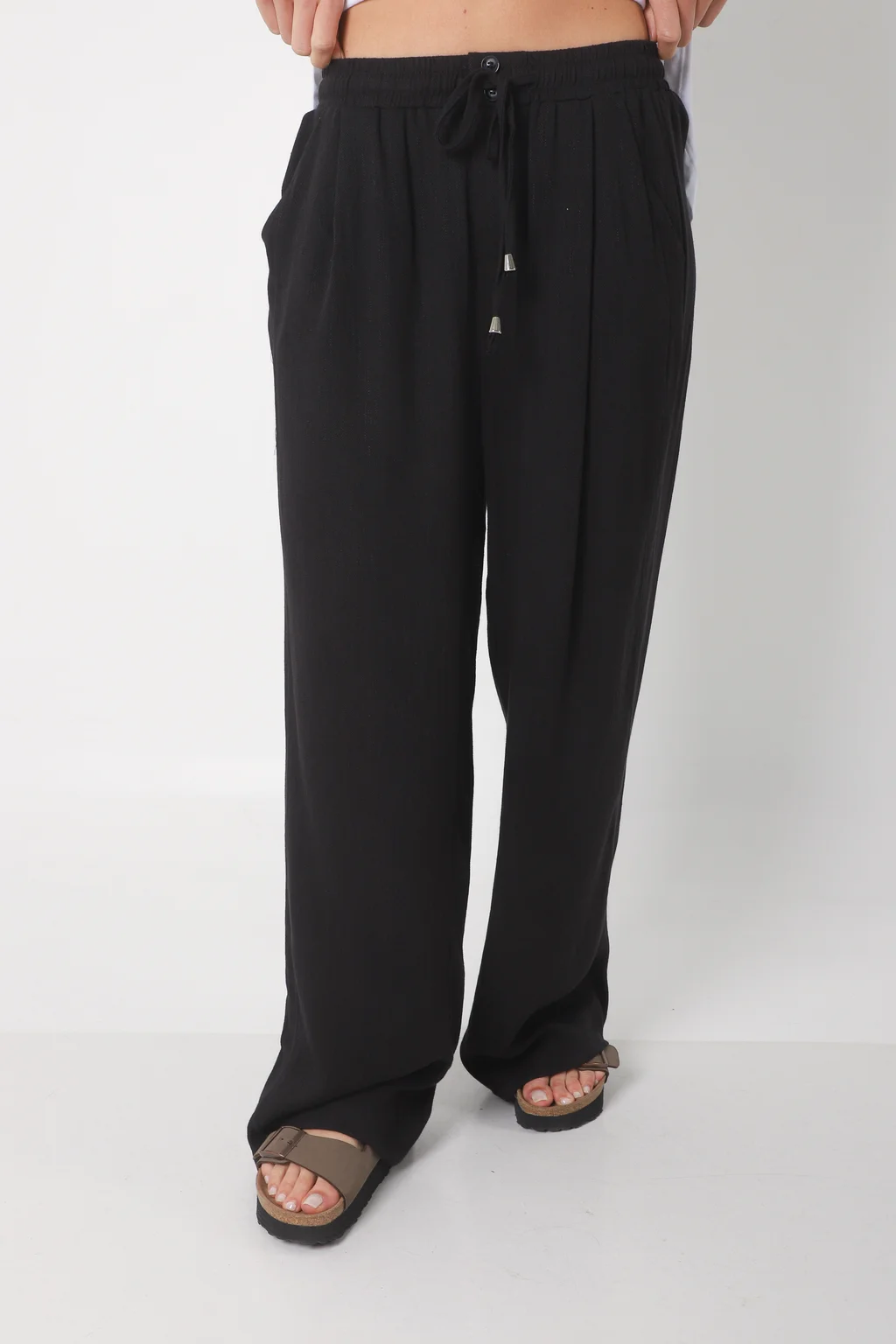 Pantalón MARE de Lino con  Tiras Bolsillos GU0332