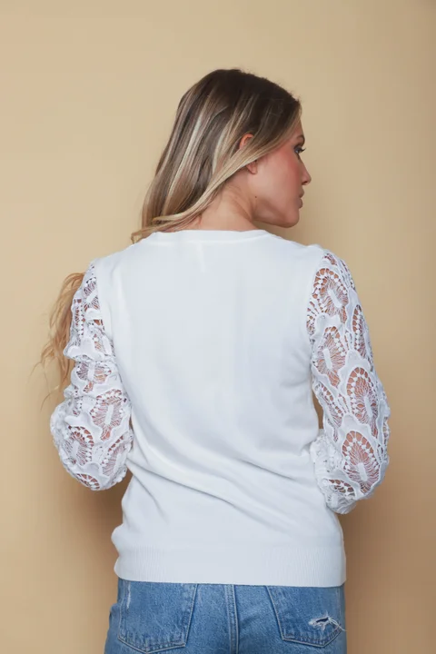 Sweater MELROUSE Bremer c/ Guipiur en mangas GUL600