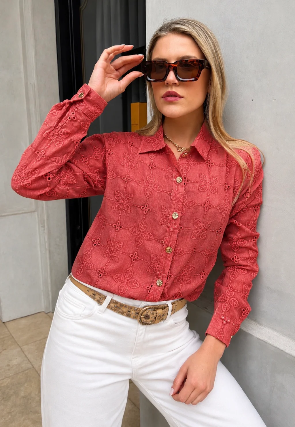 Camisa KAMIL Broderie Washed GU70281