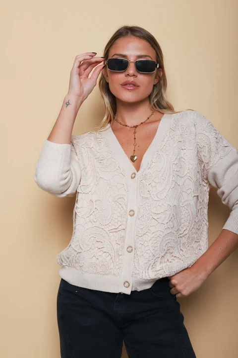 Saco LARROUS Bordado c/ Botones con Brillos GUL827