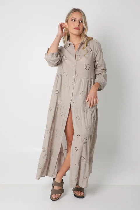 Vestido Camisero SIMONA Broderie Bordado GU4667