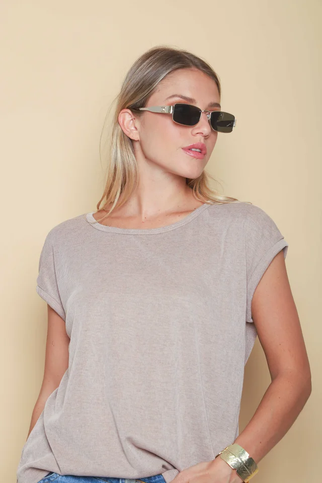 Remera Dana Hilo Flame con Lurex