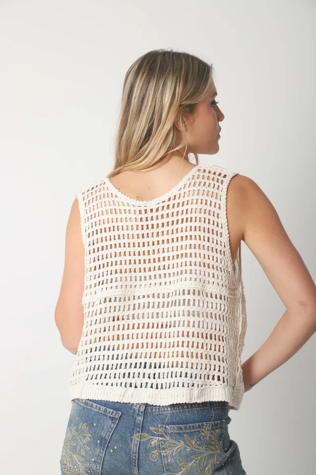 Musculosa Crochet AIKO c/ apliques GU3012