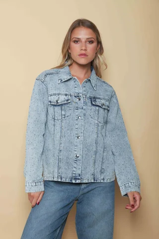 Campera VASEL JEAN con STRASS GU70021 - Vista 5