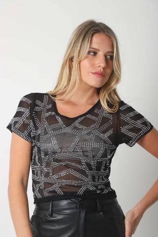 Top ROVIE TULL Con Stras GU2666 - Vista 6