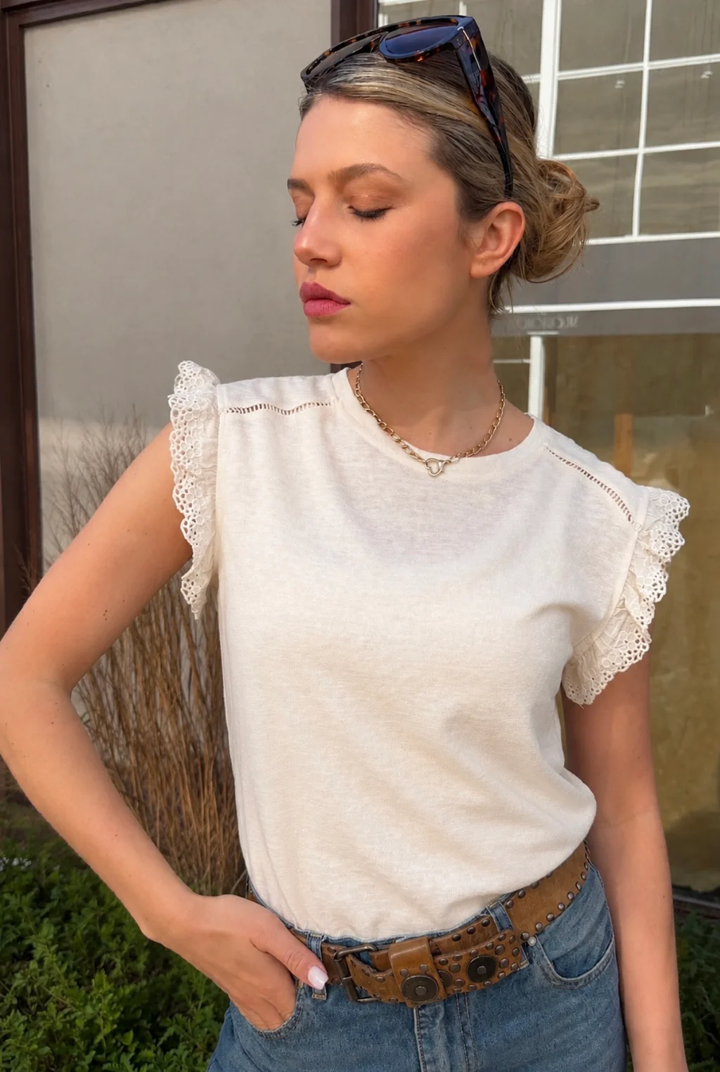 Remera RITA Hilo con Volado GU6267
