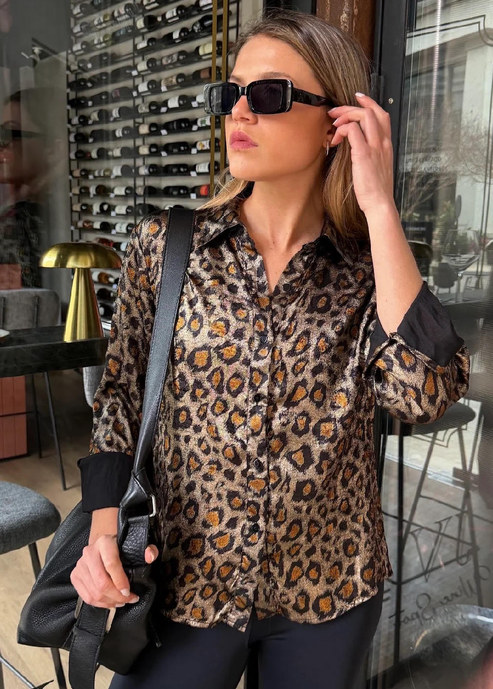 Camisa LEOPARD Satin Print GU70062