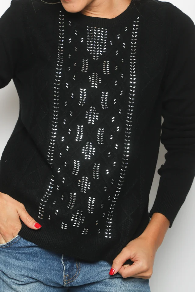 Sweater LAYER Bremer Trenzado c/ Piedras GUL654