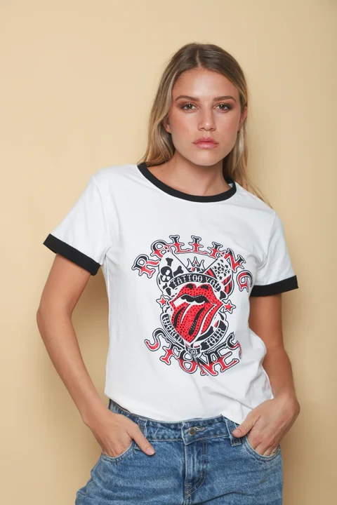 Remera ROLLING con Strass GU5111