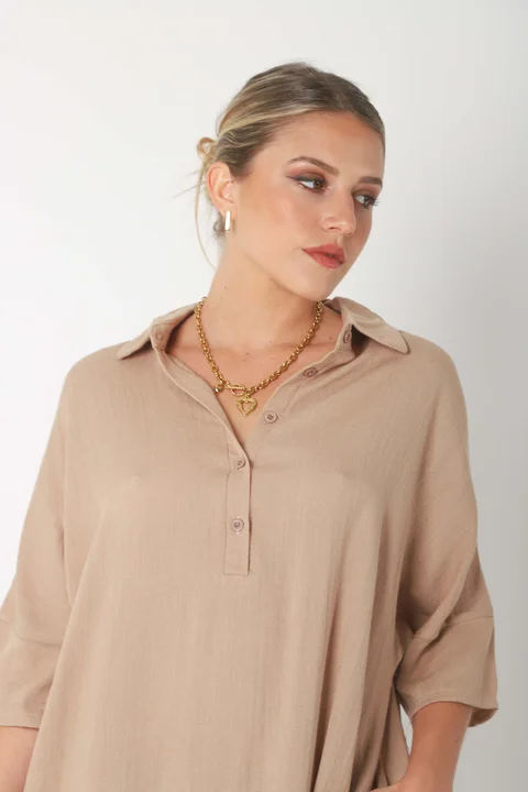 Vestido KAISER de Lino c/ Botones GU0333