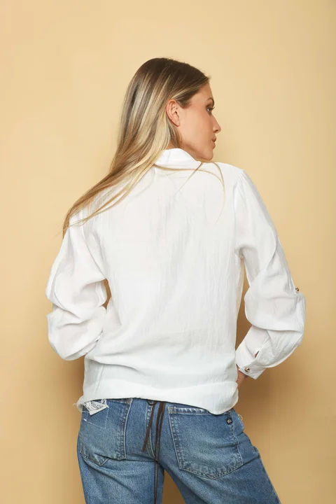 Camisa VINAR Cuello Mao Bordada con Tul GU0336