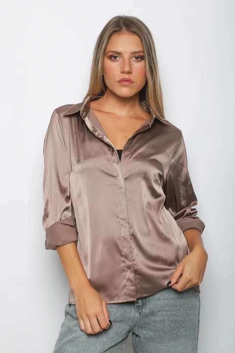 Camisa CANDI Satén Manga Larga GUV53