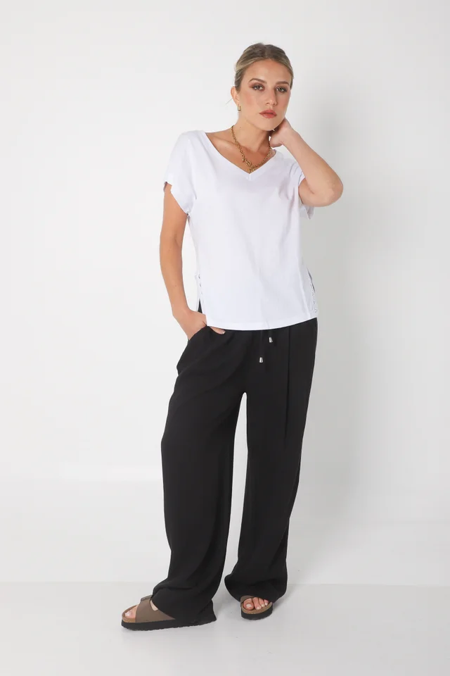 Pantalón MARE de Lino con  Tiras Bolsillos GU0332