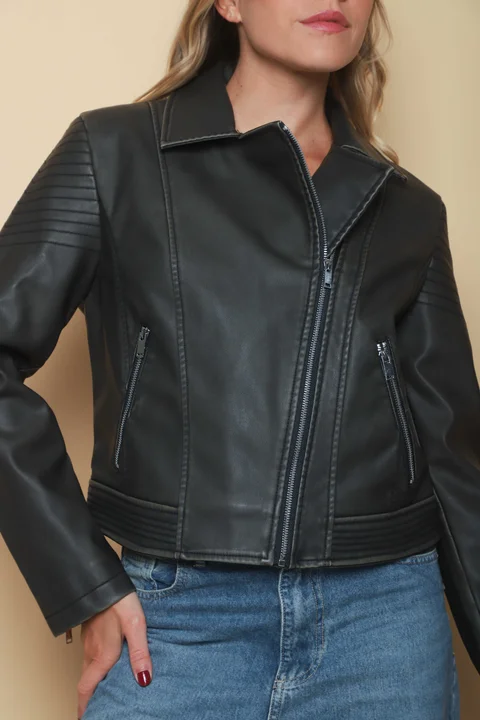 Campera Cartney Cruzada Eco Cuero GU78304