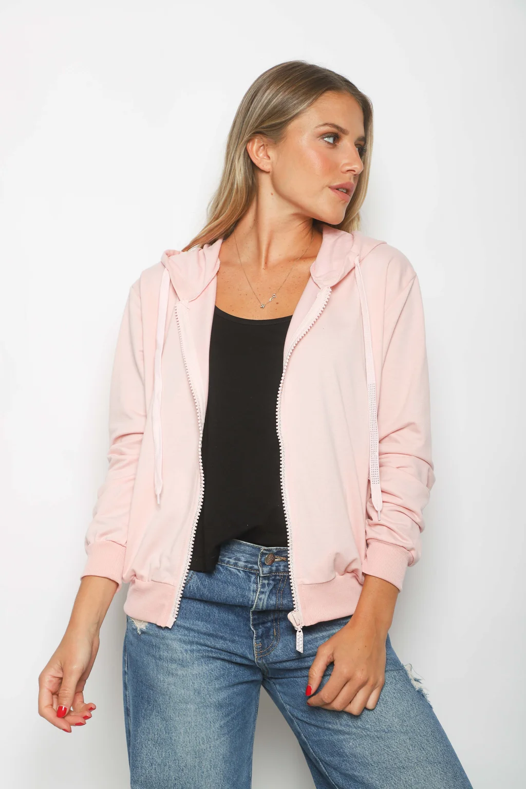 Campera Siena Beige Algodon con Cierres con Brillos GUK166