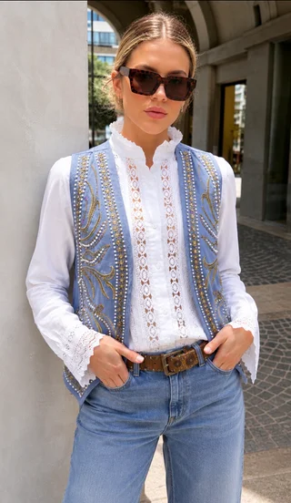 Chaleco BOHO Bordado GUK70206 - Vista 5
