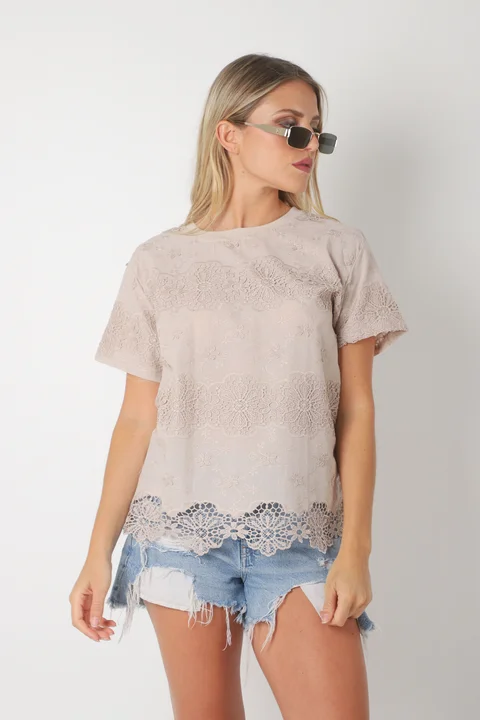 Remera KOISY Broderie Bordada GU5164