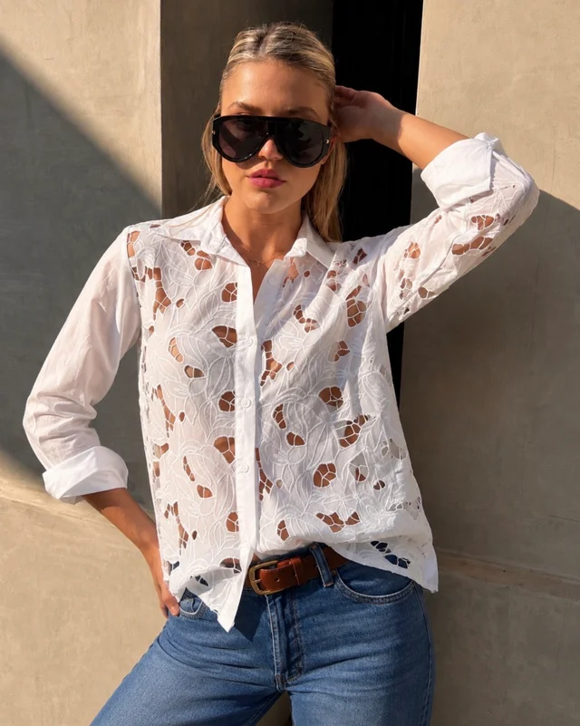Camisa Margareth Broderie GUK4113