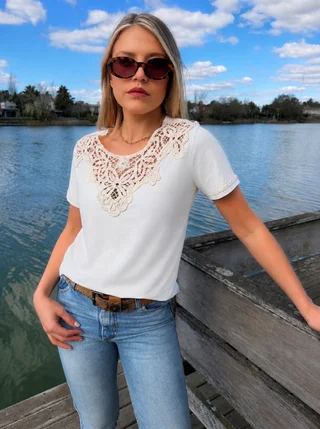 Remera KARNER Cuello Crochet GU6263 - Vista 6