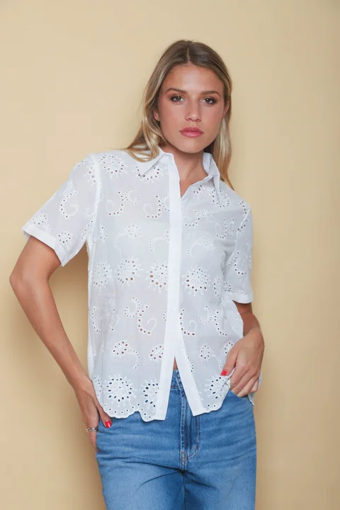 Camisa CISNE Broderie Manga Corta GUK70108