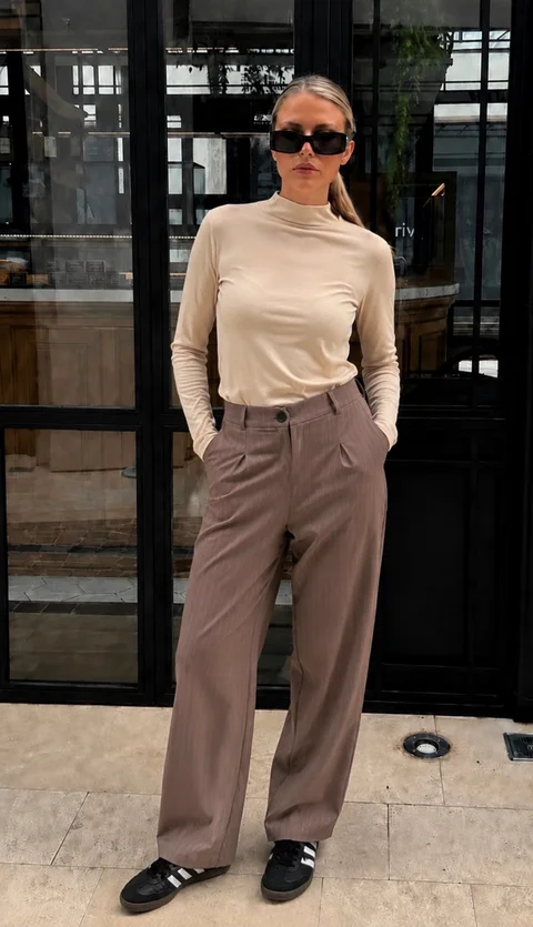 Pantalon Fancy Sastrero Rayado Pinzas