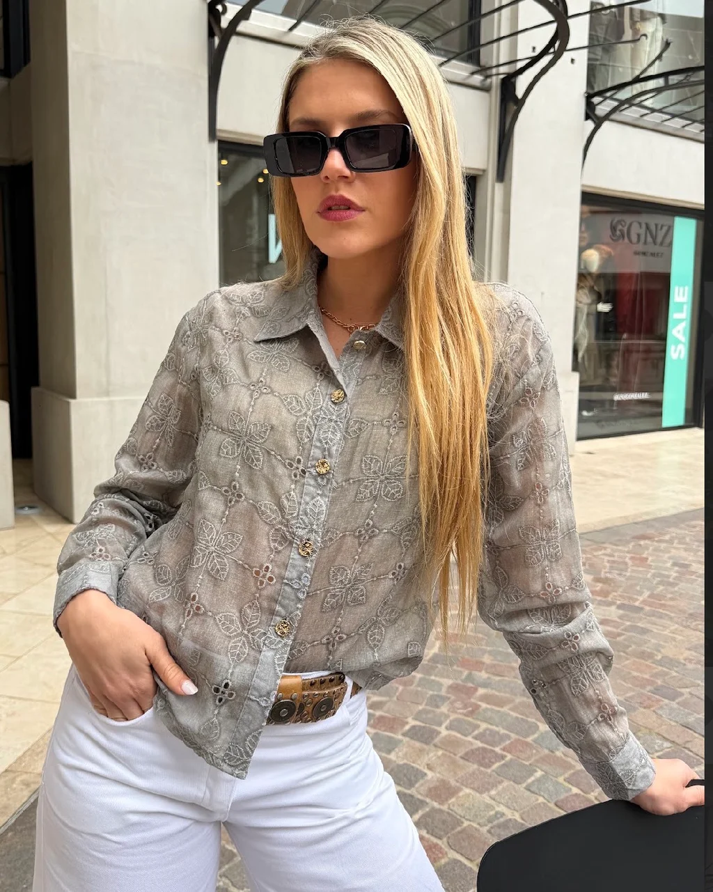 Camisa KAMIL Broderie Washed GU70281