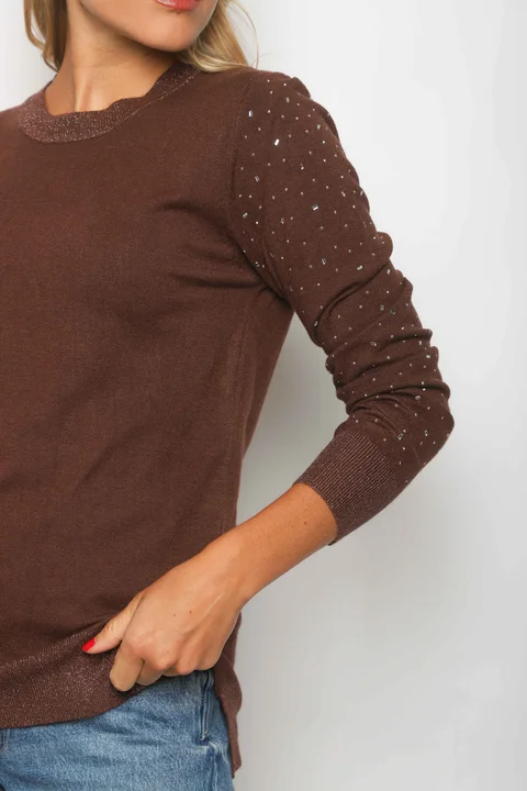 Sweater LUXURY Lurex con Strass GUL624