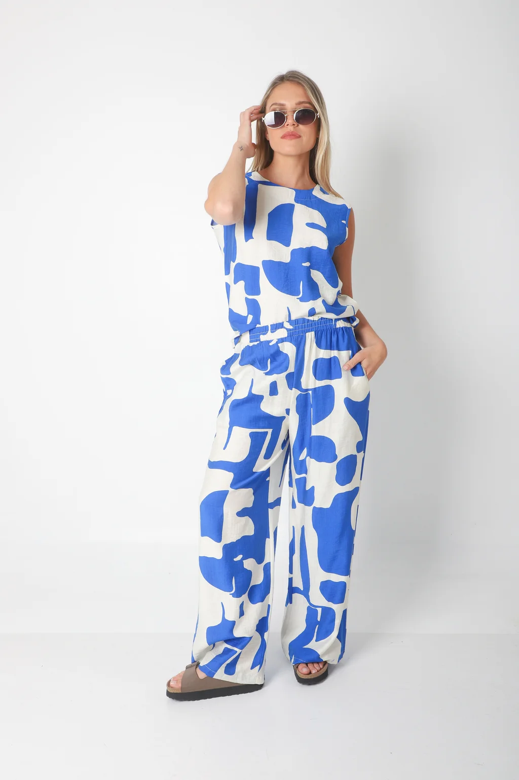 Conjunto CARMESI LINO estampado GUK70150-1/GUK70150