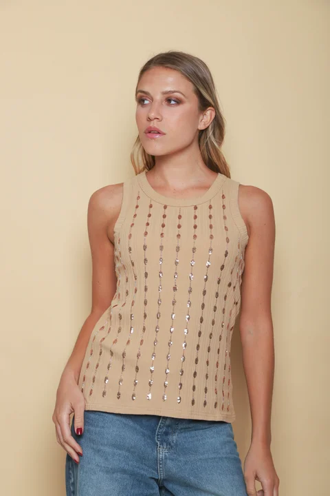 Musculosa BELHER Bordada Lentejuelas GU5215