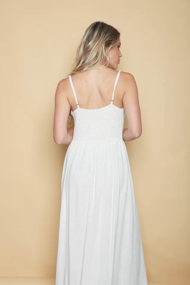 Vestido GALTIER Lino c/crochet GU0552