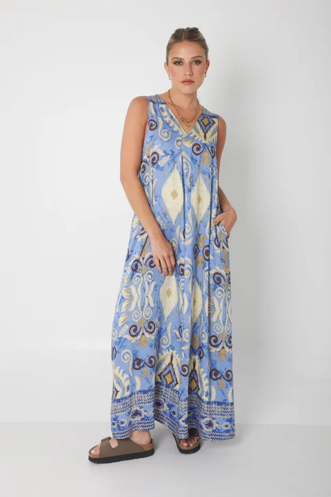 Vestido Mandarin INDIAN c/ Bolsillos GU252