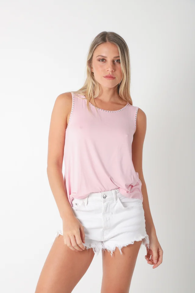 Musculosa POSITANO Modal c/ Tachas Redonda Pequeña