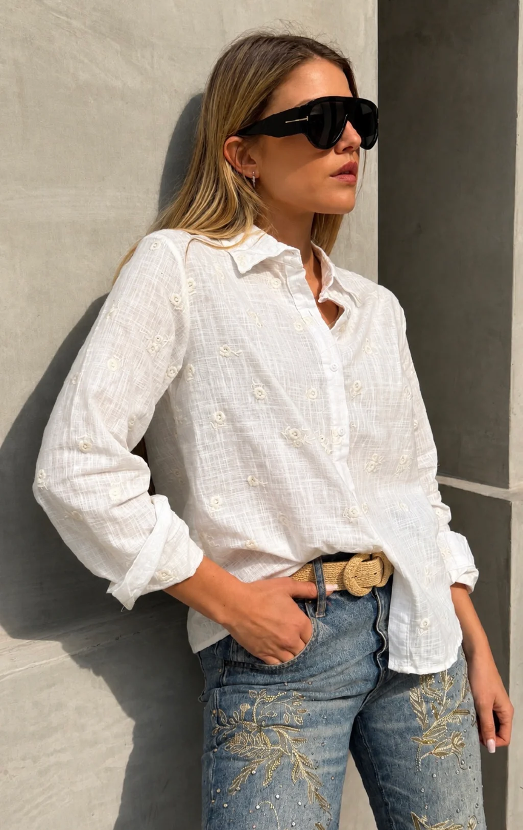 Camisa ROSMARY Lino Bordada GU70242