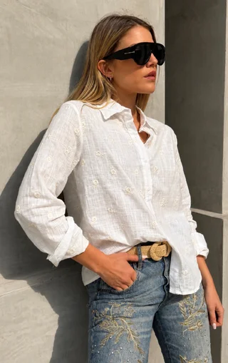 Camisa ROSMARY Lino Bordada GU70242 - Vista 4
