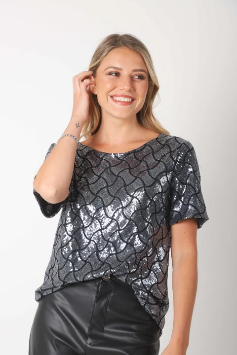 BLUSA DIAMONDS c/lentejuelas GU5196