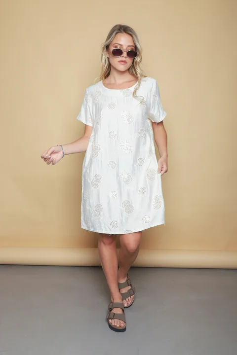 Vestido REGAZZA Lino c/bordado GUCH3013