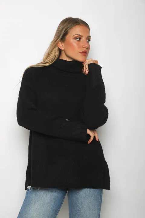 Poleron DANUBIO tejido grueso con Botones GUL836