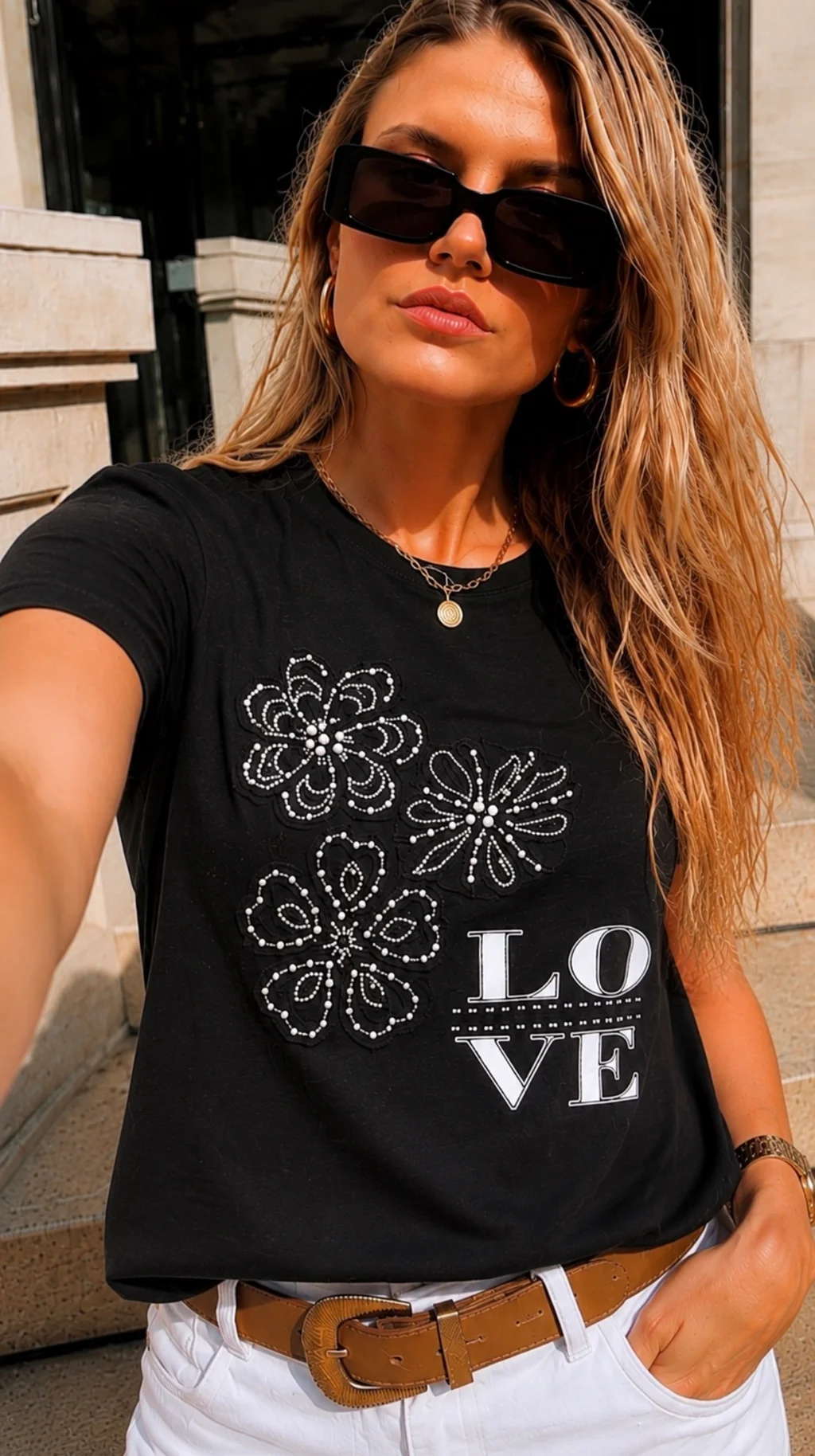  Remera Bordada LOVE CON FLORES GU278762