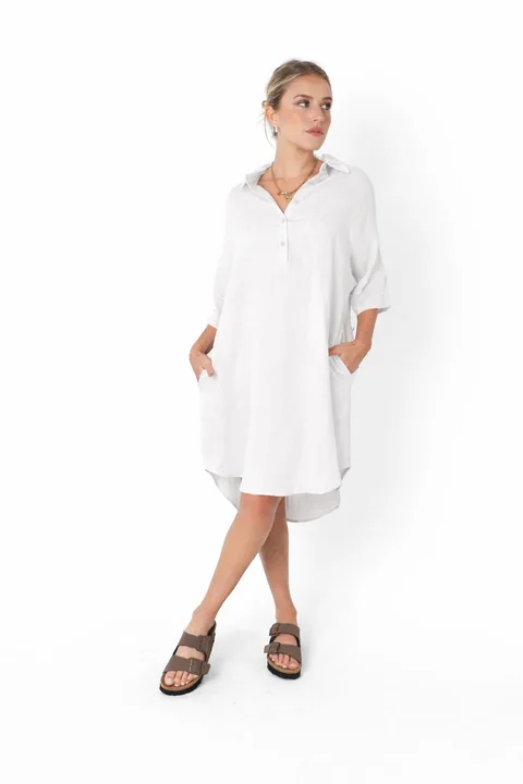 Vestido KAISER de Lino c/ Botones GU0333