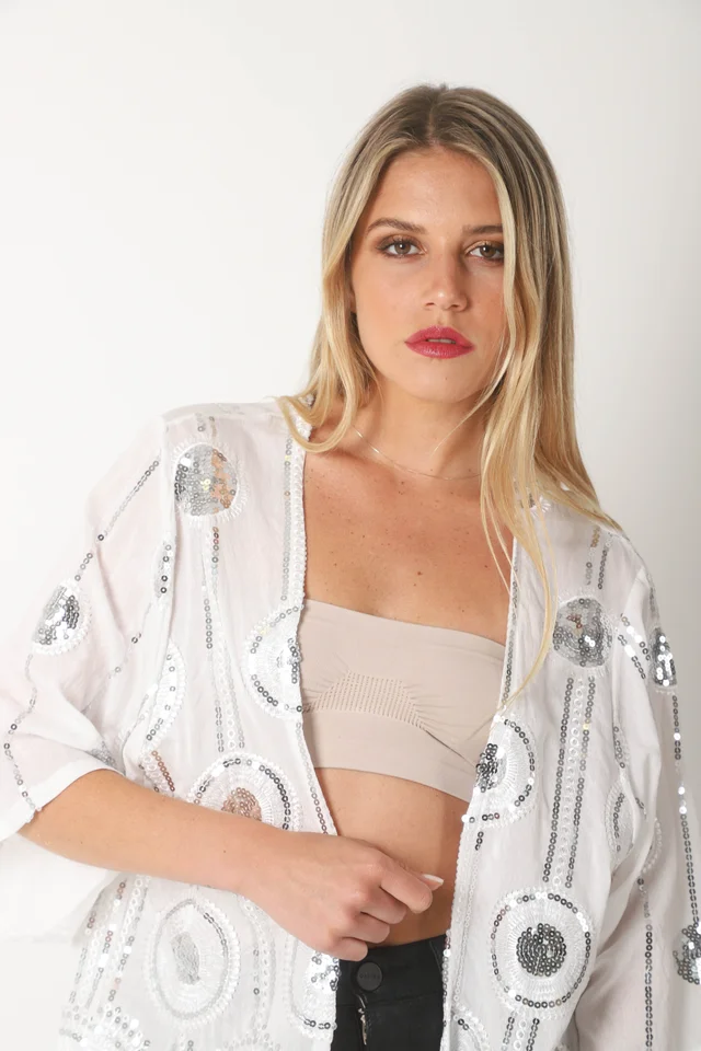 Kimono CIRCIE c/ Lentejuelas Bordadas GU5174