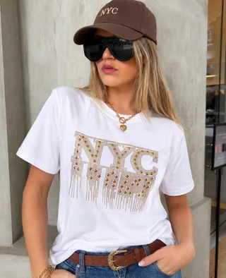Remera NYC DORADO C/ Tachas GU5148 - Vista 4