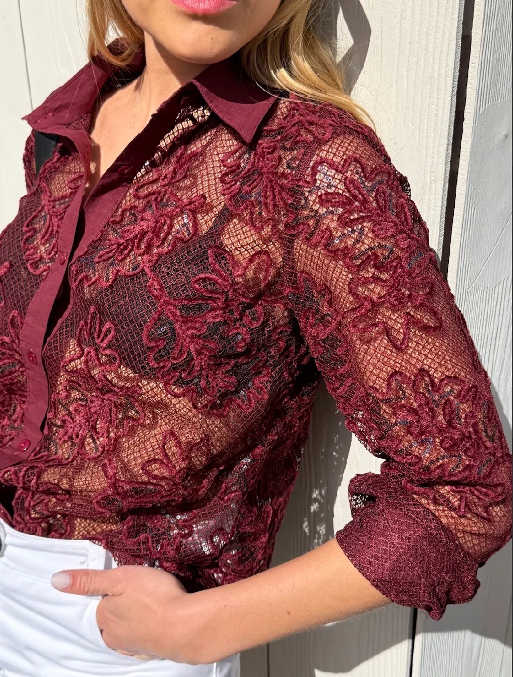 Camisa SOUL Encaje Hojitas GU70272