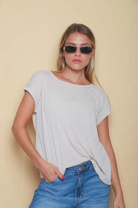 Remera Dana Hilo Flame con Lurex