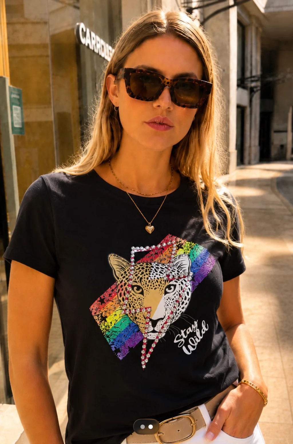 Remera STAY WILD FELINO c/ Piedras GU30263