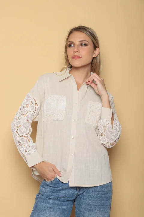 Camisa MARLENE Lino con Bordado GUK70168