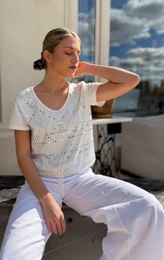 Remera KALESI con Piedras GUJ5209 - Vista 4